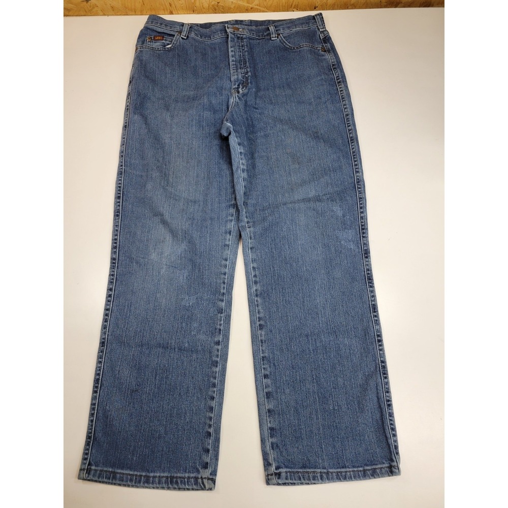 Lee Women's Relaxed Fit Straight‎ Leg Stretch Jeans Light Wash Size 16 Medium